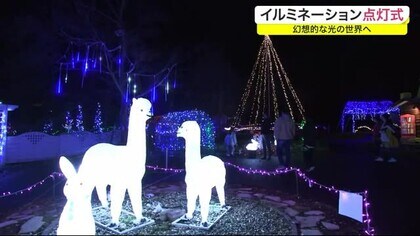 イルミネーション点灯式 幻想的な光の世界へ 岩手 八幡平市