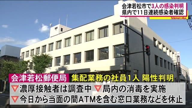 局員の感染が判明した会津若松郵便局では業務を休止 消毒作業行う<福島県・8月27日>