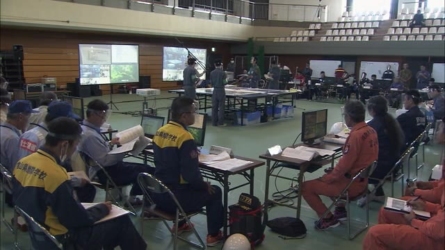 富山県総合防災訓練 テレビ会議を活用