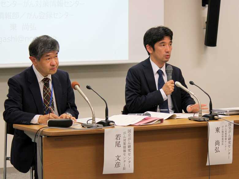 左：がん対策情報センター若尾センター長　右：がん臨床情報部 東尚弘部長