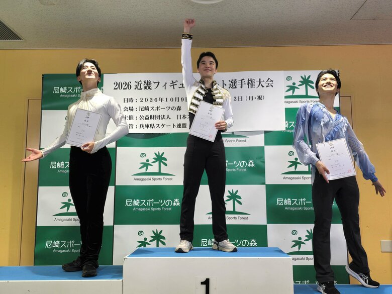 シニア男子表彰台（近畿選手権）