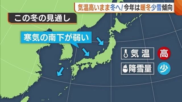 異常気象続く中…今冬の新潟は“暖冬少雪”傾向に「気温高く雪というより雨」 ただ…大雪の心配も