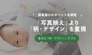 産着選び、「写真映え」「ブランド」は各5.8％｜最多は「柄・デザイン」37.2％