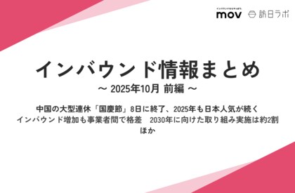 中国の大型連休「国慶節」8日に終了、2025年も日本人気が続く ：観光・インバウンドの最新動向がわかる！インバウンド情報まとめ「2025年10月前編」を訪日ラボが公開
