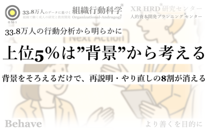 33.8万人の行動分析からみえた「仕事ができる上位5％は”背景”から考える」（組織行動科学(R)商標）
