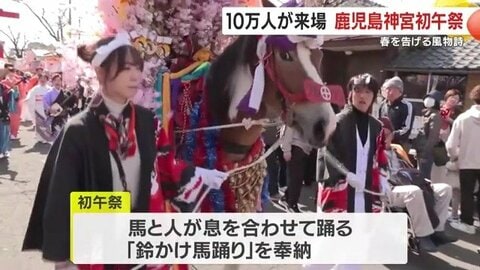 470年以上の伝統が響く　鹿児島神宮の初午祭、14頭の馬と1250人の踊り連が舞う