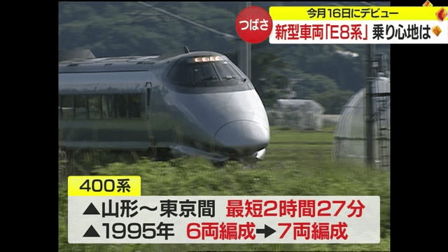 「400系」と呼ばれる初代・つばさ シルバーメタリックを基調としたデザイン