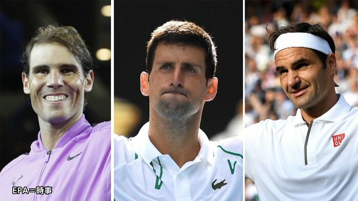 ラファエル・ナダル(33) 、ノバク・ジョコビッチ(32)、ロジャー・フェデラー(38)