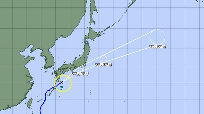 台風7号　進路予想図　気象庁HPより
