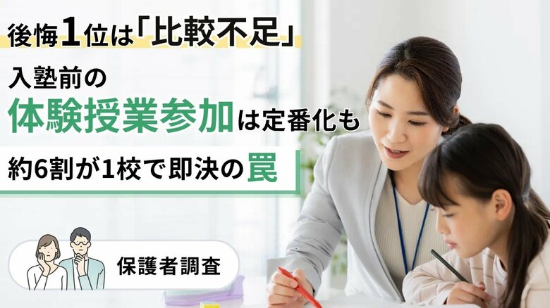 「入塾前の体験授業参加」は定番化も、約6割が1校で即決の罠。後悔1位は「比較不足」【保護者調査】