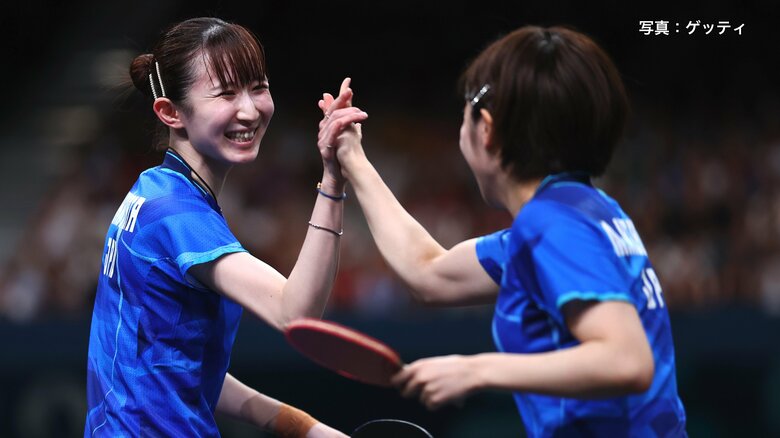【速報】卓球女子団体の日本が準決勝でドイツを下し4大会連続のメダル確定！10日の決勝で悲願の金メダル懸け打倒・中国に挑む｜FNNプライムオンライン