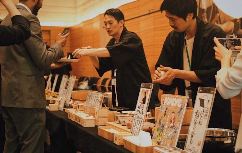 出席者に振舞われた「おにぎりスタンド」