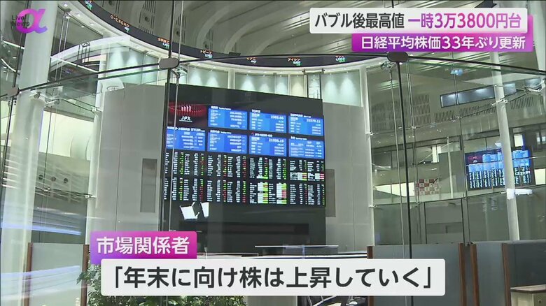 3万3388円3銭で取り引きを終えた東京株式市場