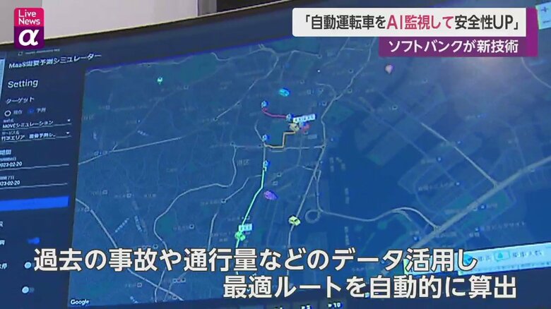 ソフトバンクのAIを駆使した自動運転システムは、過去の事故や通行量、人の流れなどのデータを活用し、最適なルートを自動的に算出