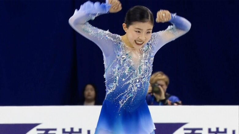 演技後には力強いガッツポーズ（2024年四大陸）
