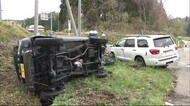 農道で軽乗用車と乗用車が出合い頭に衝突 男性けが 秋田