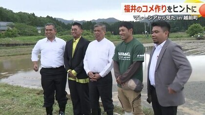 マレーシアの農業・食料安全保障相が日本のコメ作りを視察　共通課題は農家の高齢化や担い手不足　【福井・越前町】