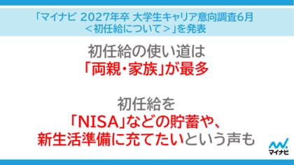 「マイナビ2027年卒 大学生キャリア意向調査6月＜初任給について＞」を発表