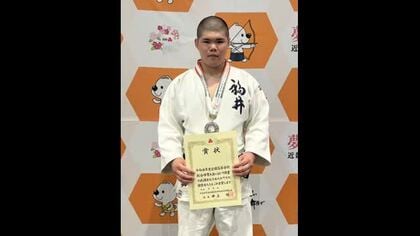 全国高校総体　柔道男子100キロ級で工大福井2年の田中雄大選手が準優勝