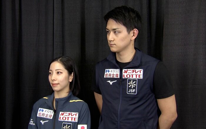 公式練習後インタビューに応じてくれた三浦・木原組