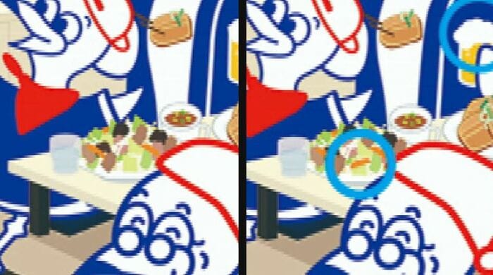 「間違い探し」の答え「具材が違う」