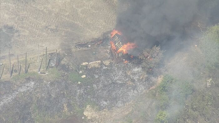 長岡市山古志の火災発生現場
