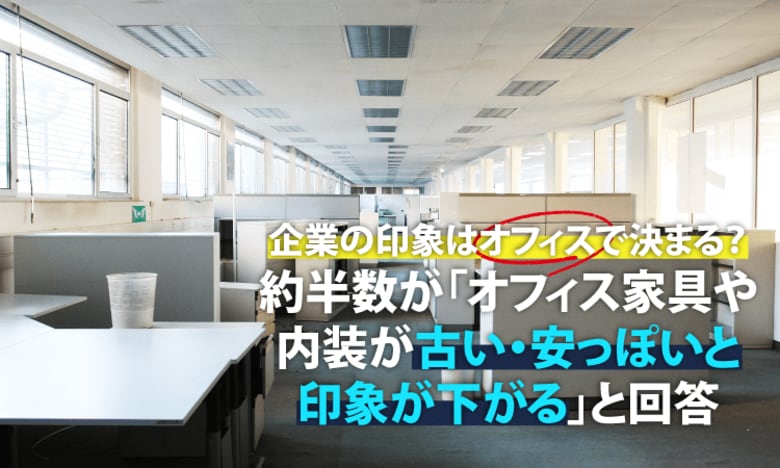 企業の印象はオフィスで決まる？約半数が「オフィス家具や内装が古い・安っぽいと印象が下がる」と回答