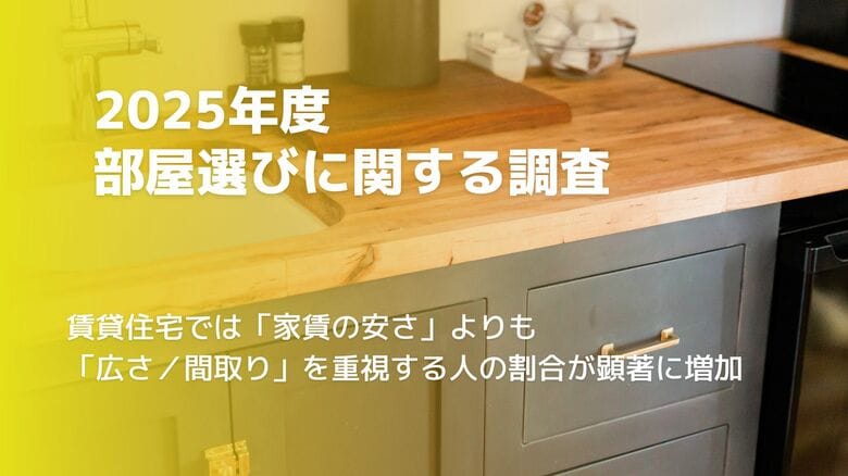 賃貸住宅では「家賃の安さ」よりも「広さ／間取り」を重視する人の割合が顕著に増加 ハウスコム株式会社が「2025年度“部屋選び”に関する調査」を実施