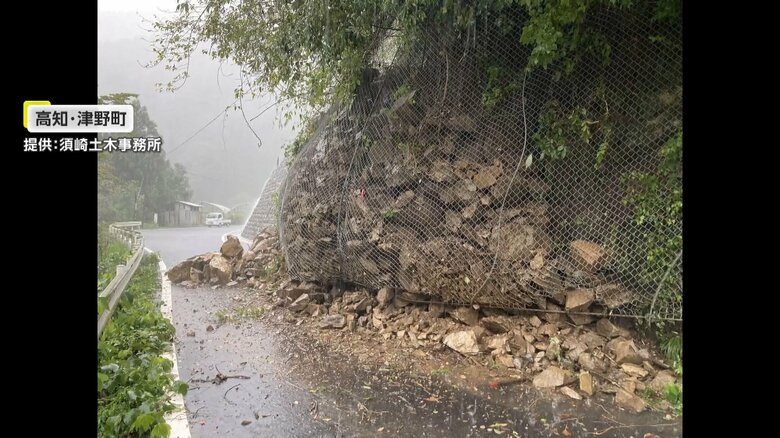 高知・津野町の土砂崩れ（映像提供：須崎土木事務所）