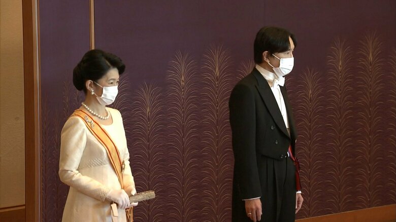 今年の新年祝賀の儀の様子。女性皇族方は3年連続でティアラの着用を控えられた。