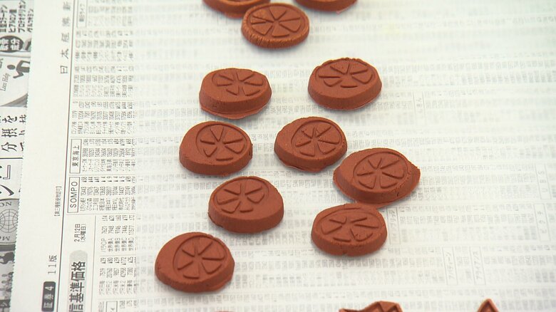 シリコーンゴムの「お香」もゴム製　長与町特産の「ミカン」