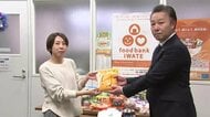 フードバンク岩手に寄贈　社員の各家庭から持ち寄った食料品や備蓄用非常食　NTT東日本グループ　岩手県盛岡市