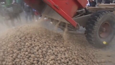 じゃがいも投げつける農家に警察が催涙ガスや放水で応戦　EU首脳会議会場近くに1万人以上　南米との自由貿易協定に抗議　ベルギー