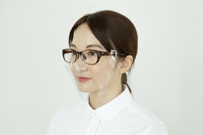 飛沫、花粉対策メガネ「AIR VISOR」との組み合わせ