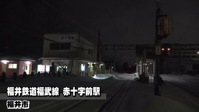 除雪のスタート地点（深夜0時過ぎ）