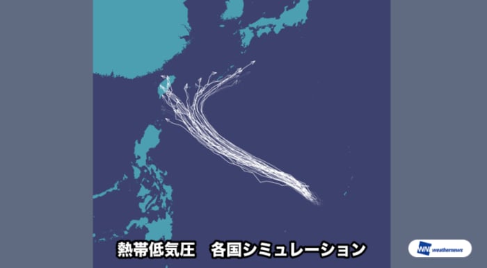 熱帯低気圧の各国シミュレーション　23日午前10時48分時点