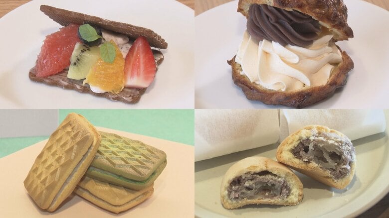 “しるこサンド”のエッセンス生かす…松永製菓の工場直営店『シルコッテ』ビスケットからシュークリームまで｜FNNプライムオンライン
