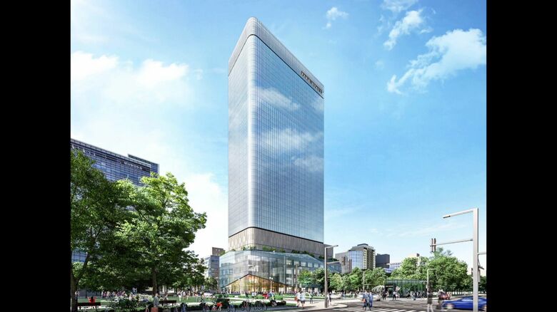 道銀ピル跡地に建設予定のビル構想図（提供：平和不動産）