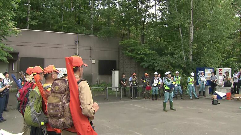 宮丘公園で実施された訓練の様子