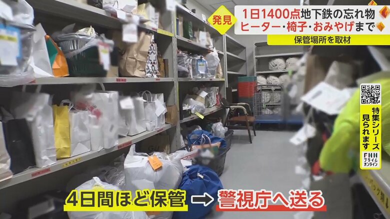 保管中の忘れ物は約4500点