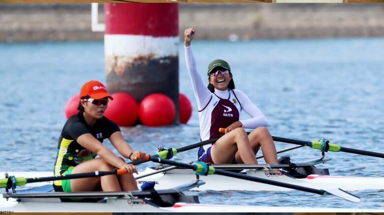 初タイトルをつかみ喜びを爆発させる小松選手【提供：mipo凛/JARA】