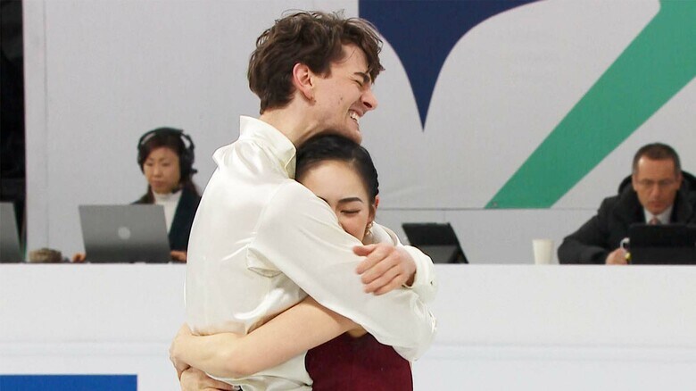 世界選手権を18位で終えた小松原美里・尊組（2024年世界選手権）