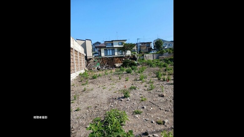 住宅ののり面が崩れる被害も（青森・八戸市）