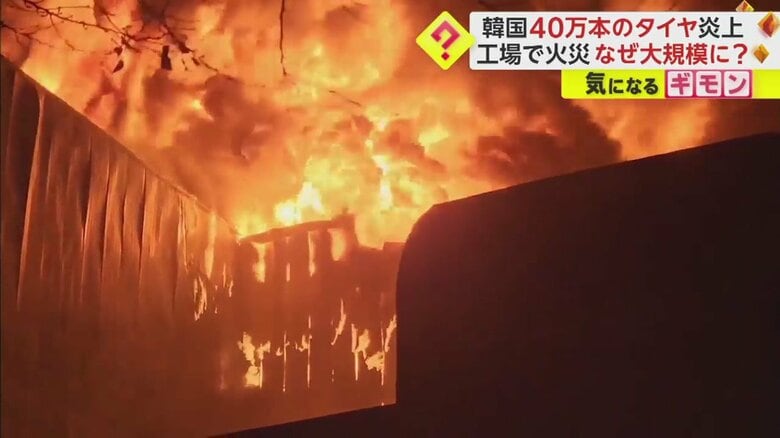 建物から勢いよく噴き出す炎