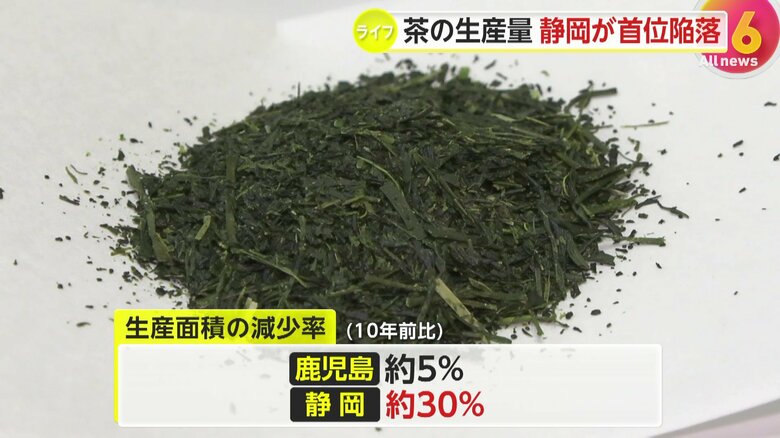 生産面積の減少率に大きな差が出た