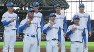 ファイターズ新入団7選手“ユニフォーム姿お披露目”_新庄監督もエール「野球が上手かったらすぐ一軍」最速155キロの大川慈英投手は「日本一取るため腕を振っていきたい」ウエルカムイベント〈北海道北広島市〉
