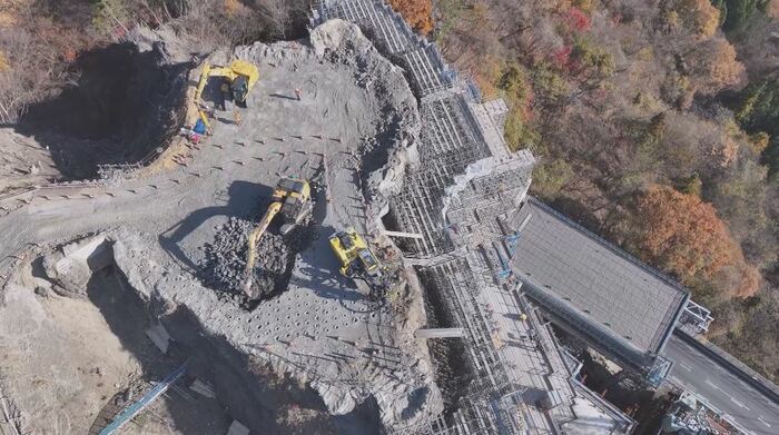 工事現場の上から撮影