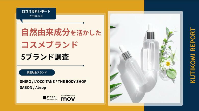 【最新口コミ調査】自然由来成分を活かしたコスメブランド5ブランドの口コミ分析レポートを発表！