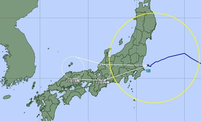 【台風情報】台風15号の中心が茨城県南部に上陸　今後は関東から東海付近を西へ進む予想「東北地方では土砂災害に厳重警戒を」｜FNNプライムオンライン