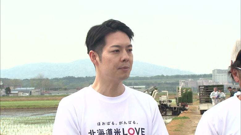 北海道米をPRする鈴木知事